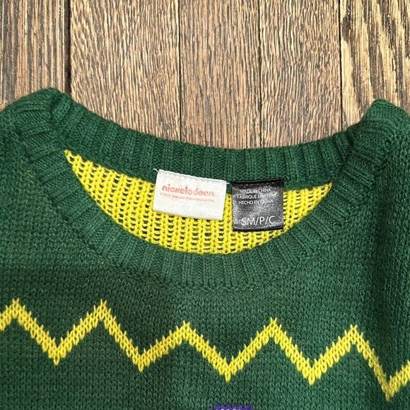 Nickelodeon Rugrats Green and Yellow Crewneck Ugly Christmas Sweater - Picture 3 of 5